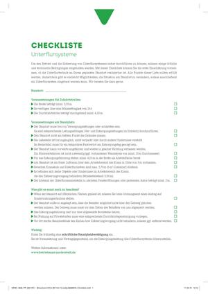 Checkliste Unterflursysteme